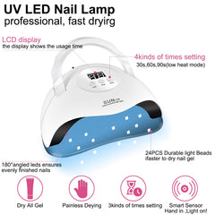 YALSYINY UV LED nail lamp for quick, even curing