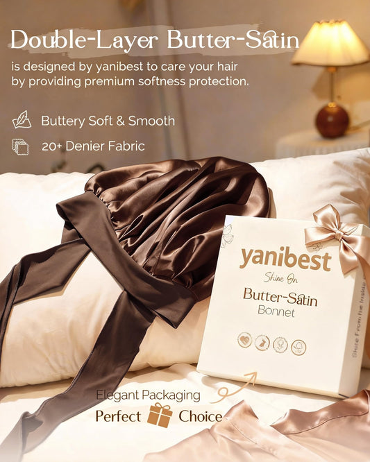 YANIBEST bonnet shown in full wrap styling for secure overnight wear