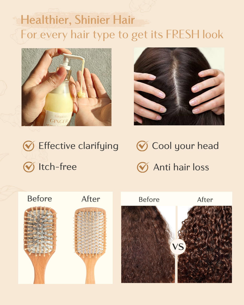 YANIBEST bottle showing scalp-refreshing effect for itchy scalps