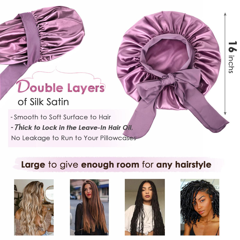 YANIBEST satin bonnet for sleep, workouts, or makeup—protects edges with style