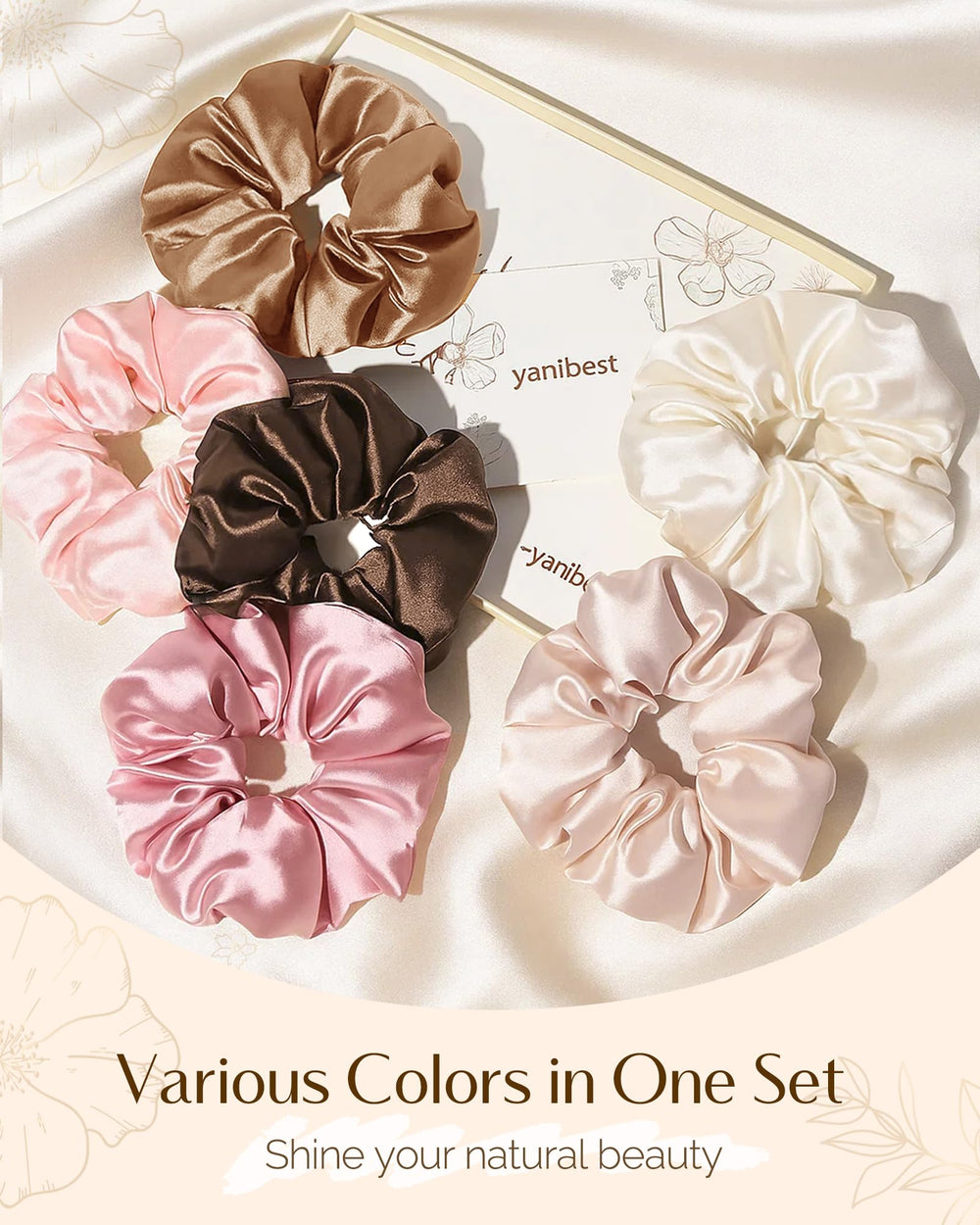 Yanibest satin scrunchies gift box set, great for sharing.