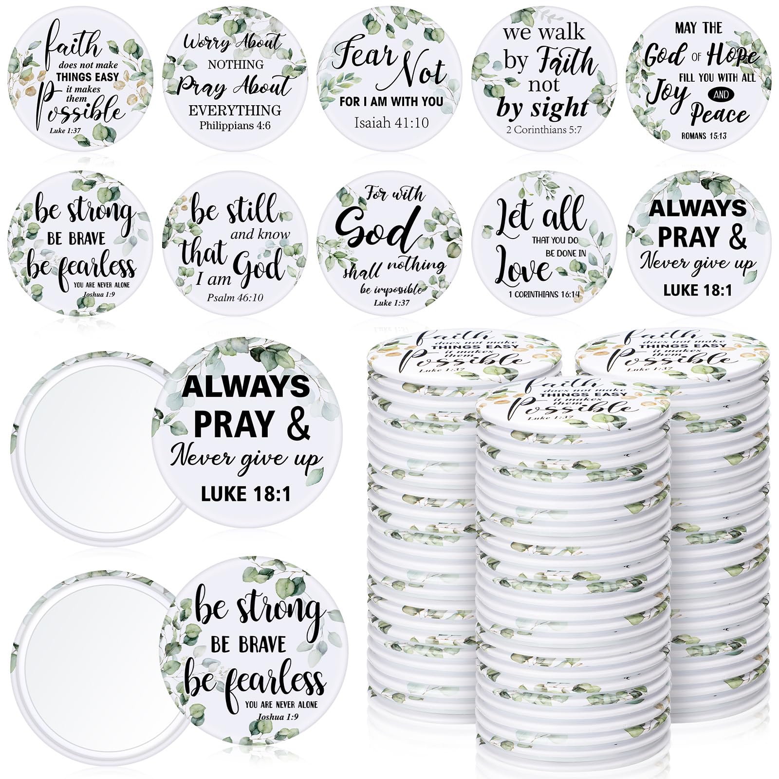 Yaomiao compact mirror with eucalyptus pattern for daily inspiration.