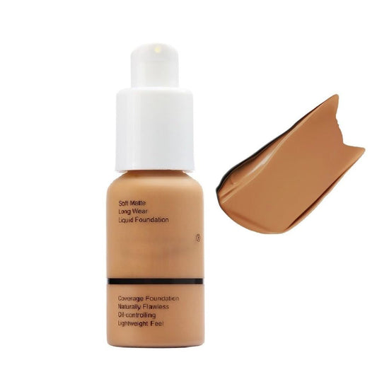 Yaper Foundation mocha shade swatches show natural glow and blendability.