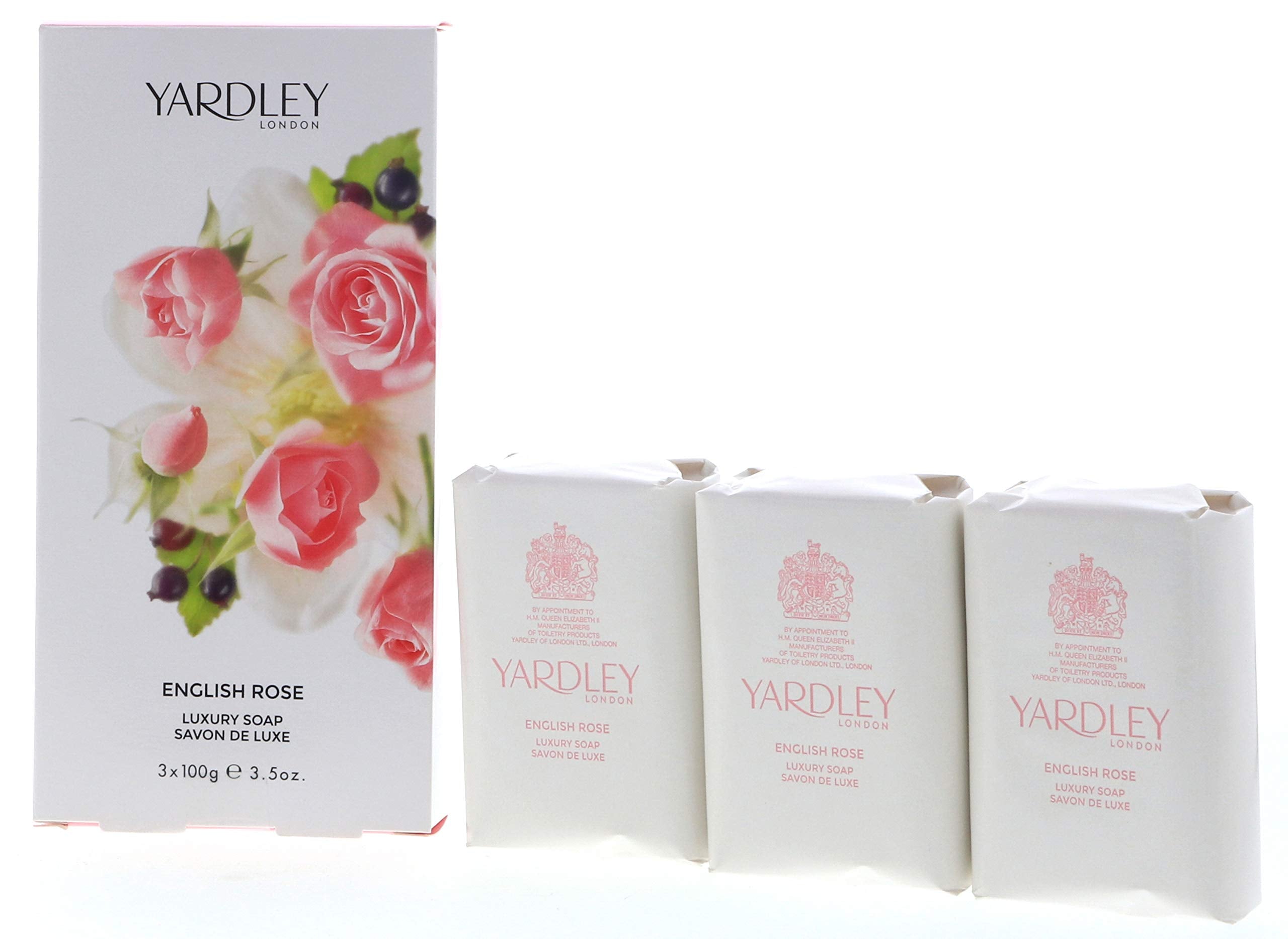 Yardley English Rose luxury soap bar, 100g, premium lather for daily cleansing.