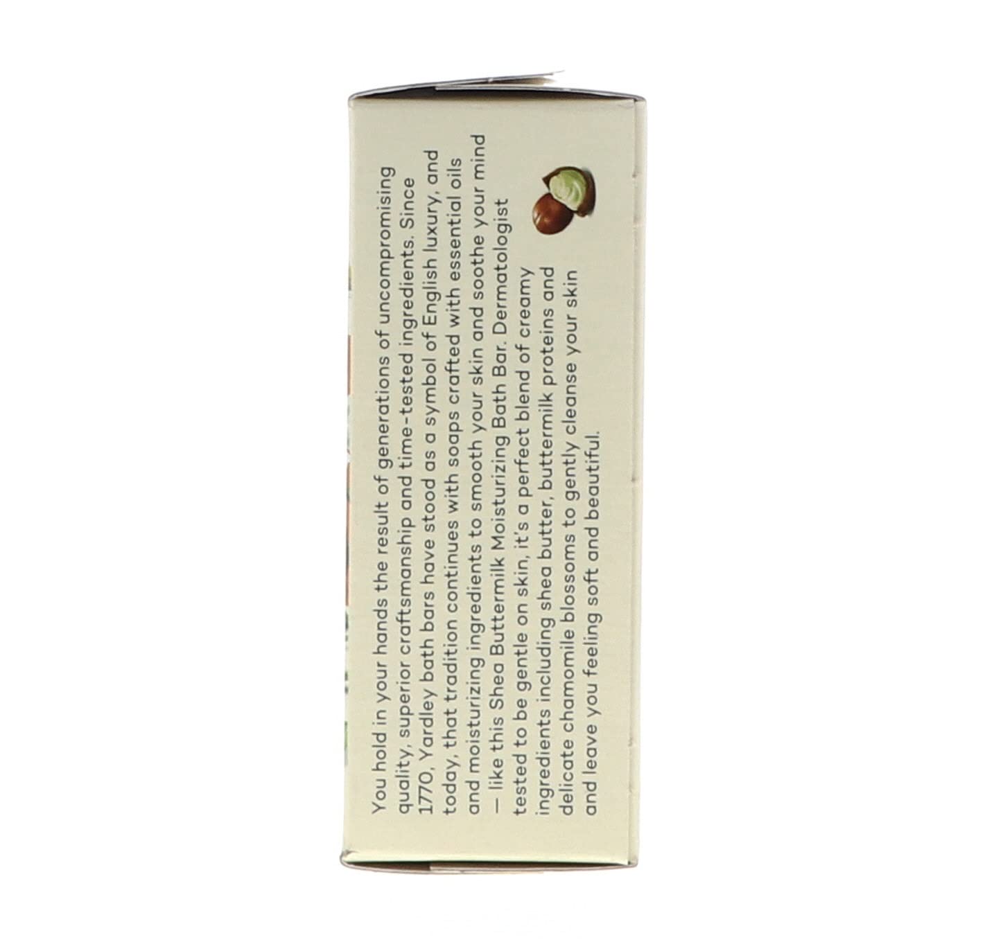 Yardley London chamomile blossoms infuse the soap for gentle cleansing.