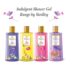 Yardley London Floral Essence Shower Gel waterlily bloom visual with uplifting scent.