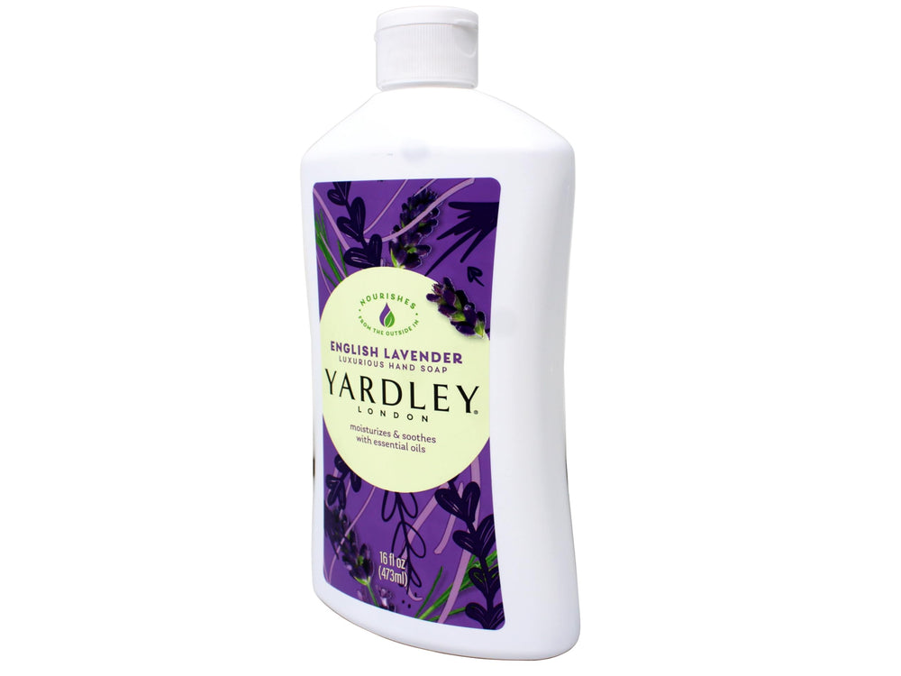 Rich lather releases lavender scent while washing hands.