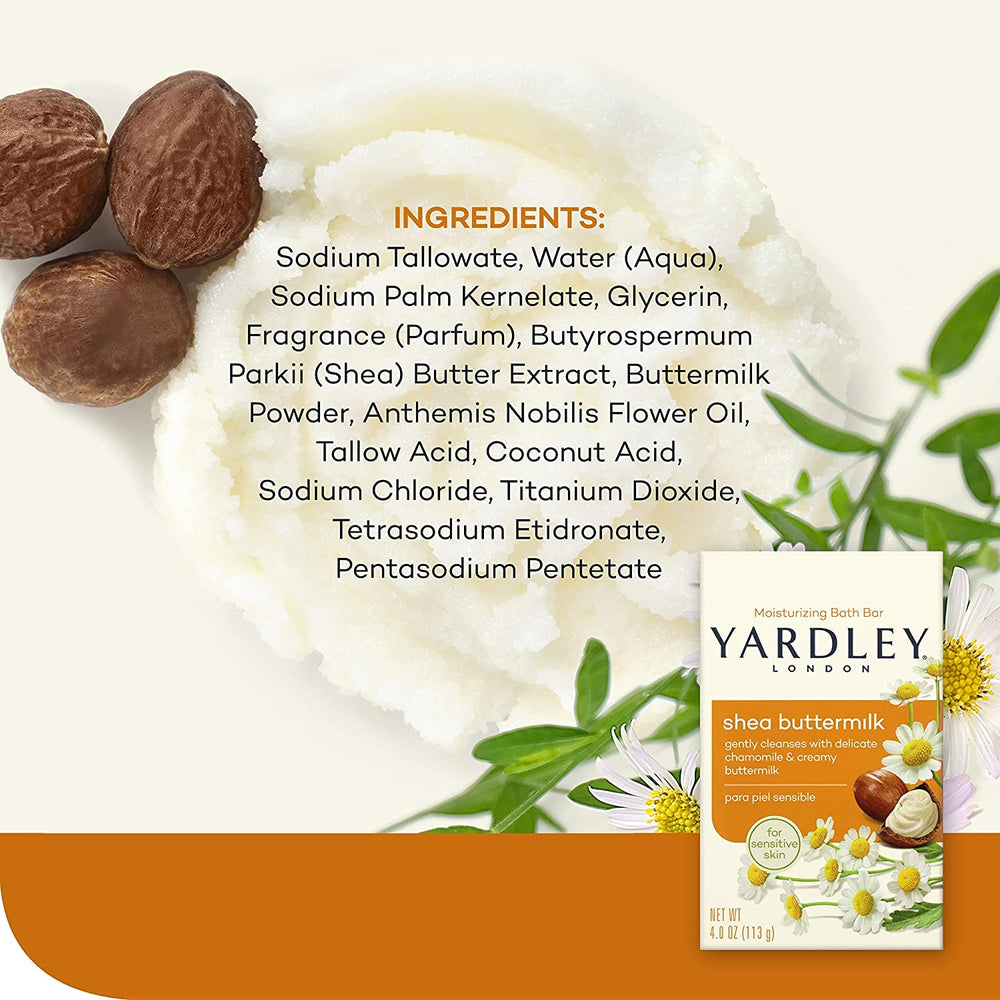 Yardley London Shea Buttermilk Bath Bar trio packaging ready for gifting