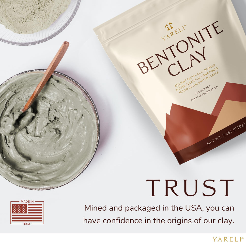 YARELI Bentonite clay bath additive for a mineral-rich soak.