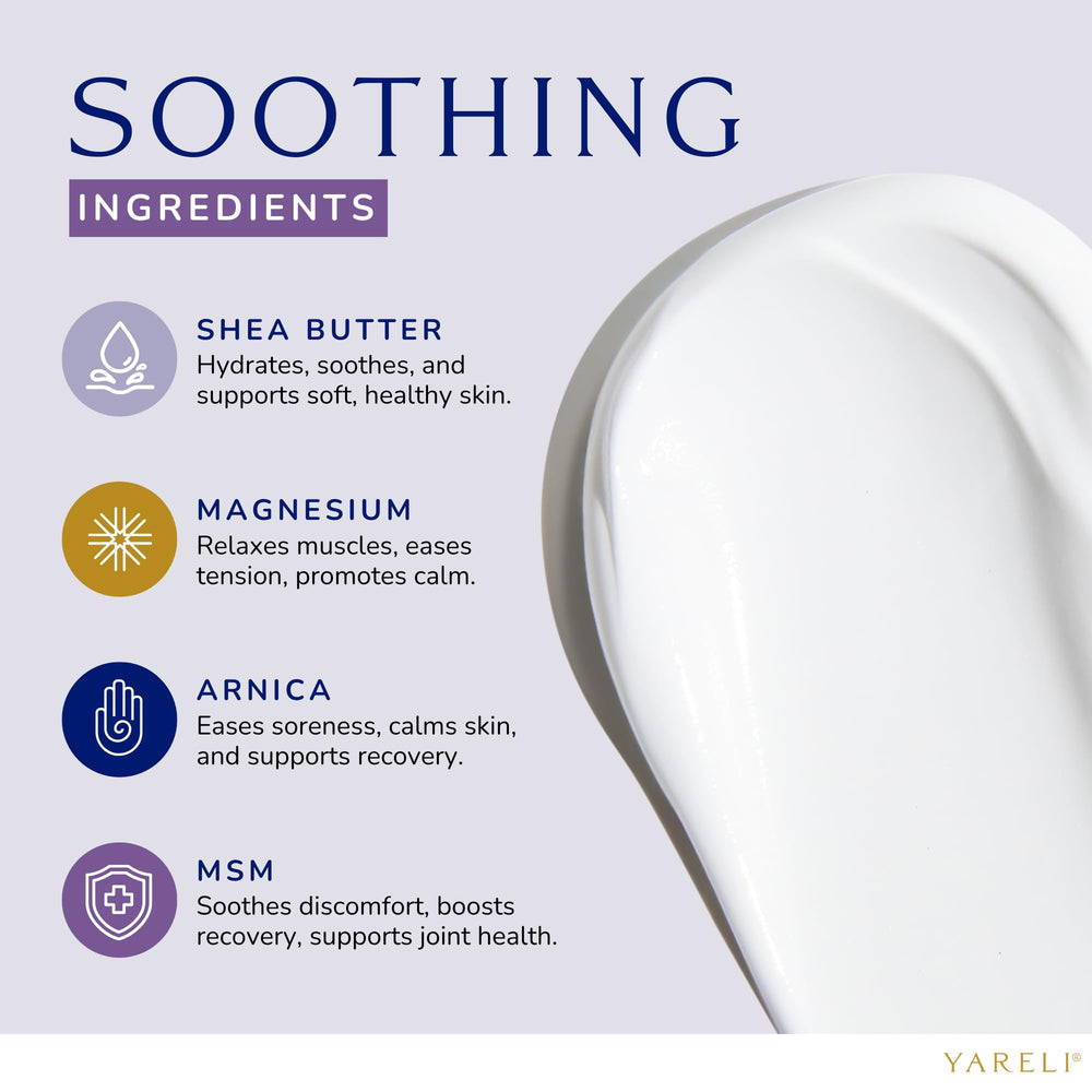 YARELI magnesium cream lavender scent bottle for calming bedtime routine