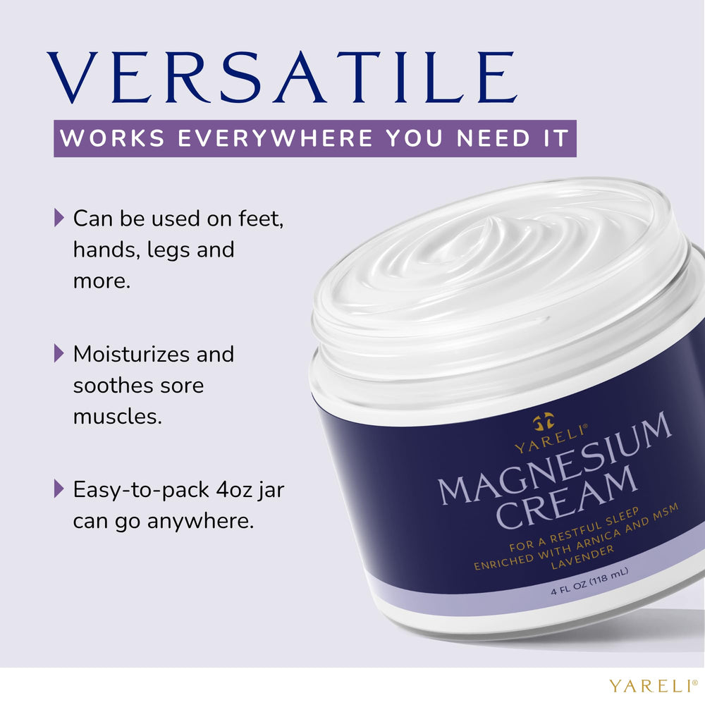 YARELI magnesium cream with shea butter nourishing the skin during use