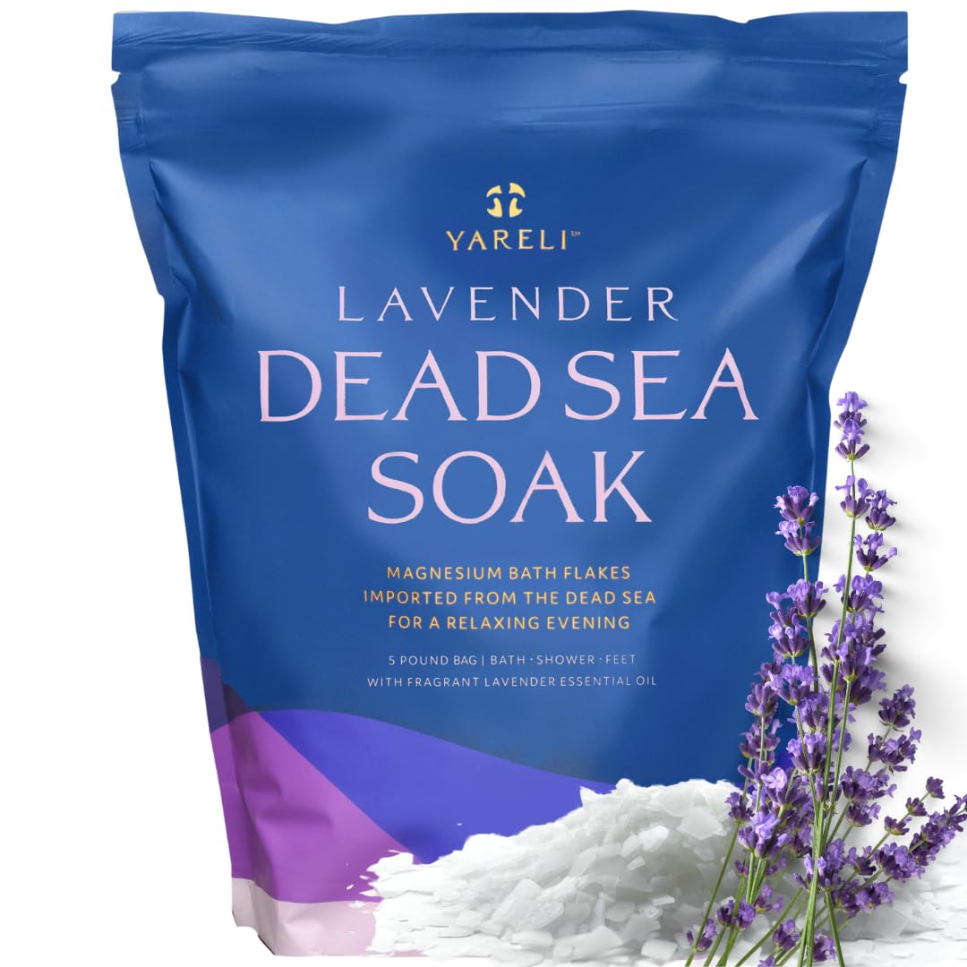 YARELI magnesium flakes with lavender for a soothing bath.