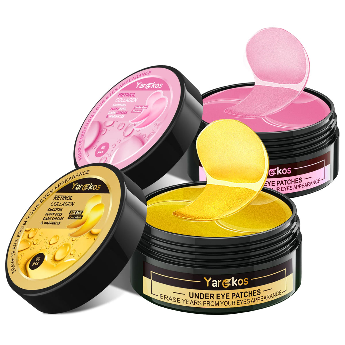 Yargkos 24K gold eye patches in a can for premium under-eye care