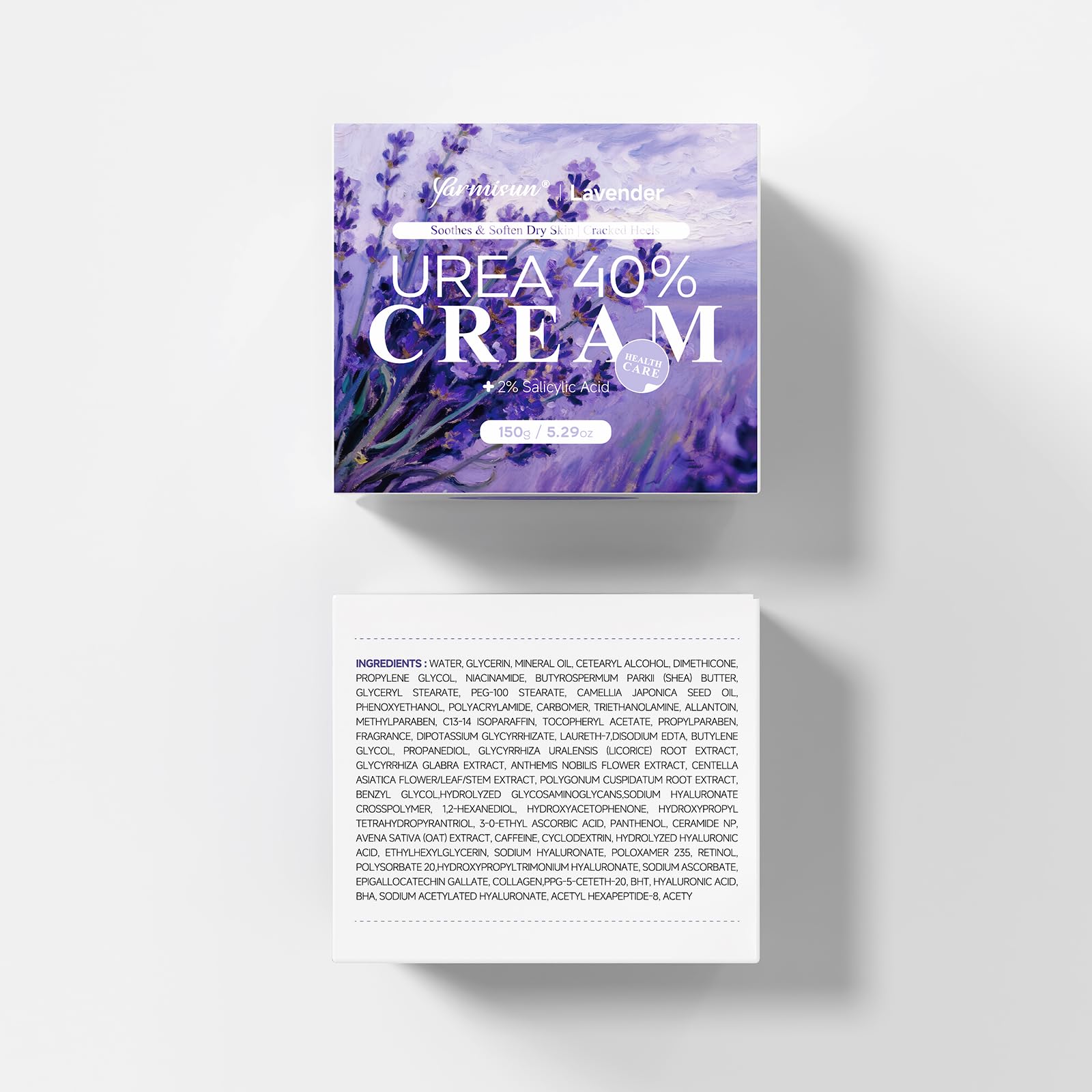 Yarmisun Urea Cream 40% barrier formula supports lasting moisture on tough skin.