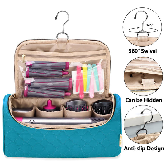 Main compartment layout of Yarwo case with four padded slots for Dysons Airwrap and attachments