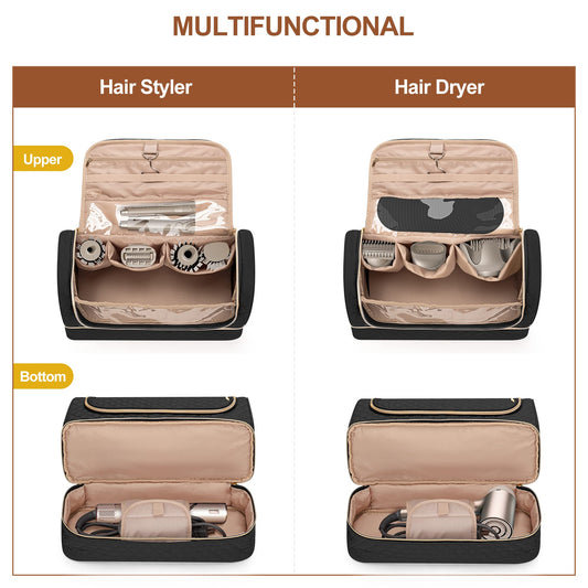 Yarwo double-layer travel case interior with tool slots for organized storage.