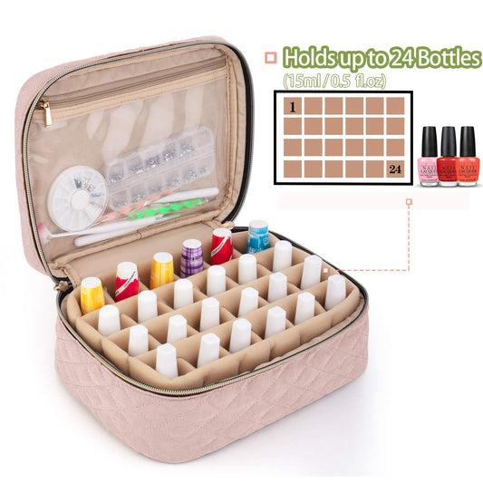 Yarwo bag interior shows adjustable divider keeping 24 bottles neatly organized