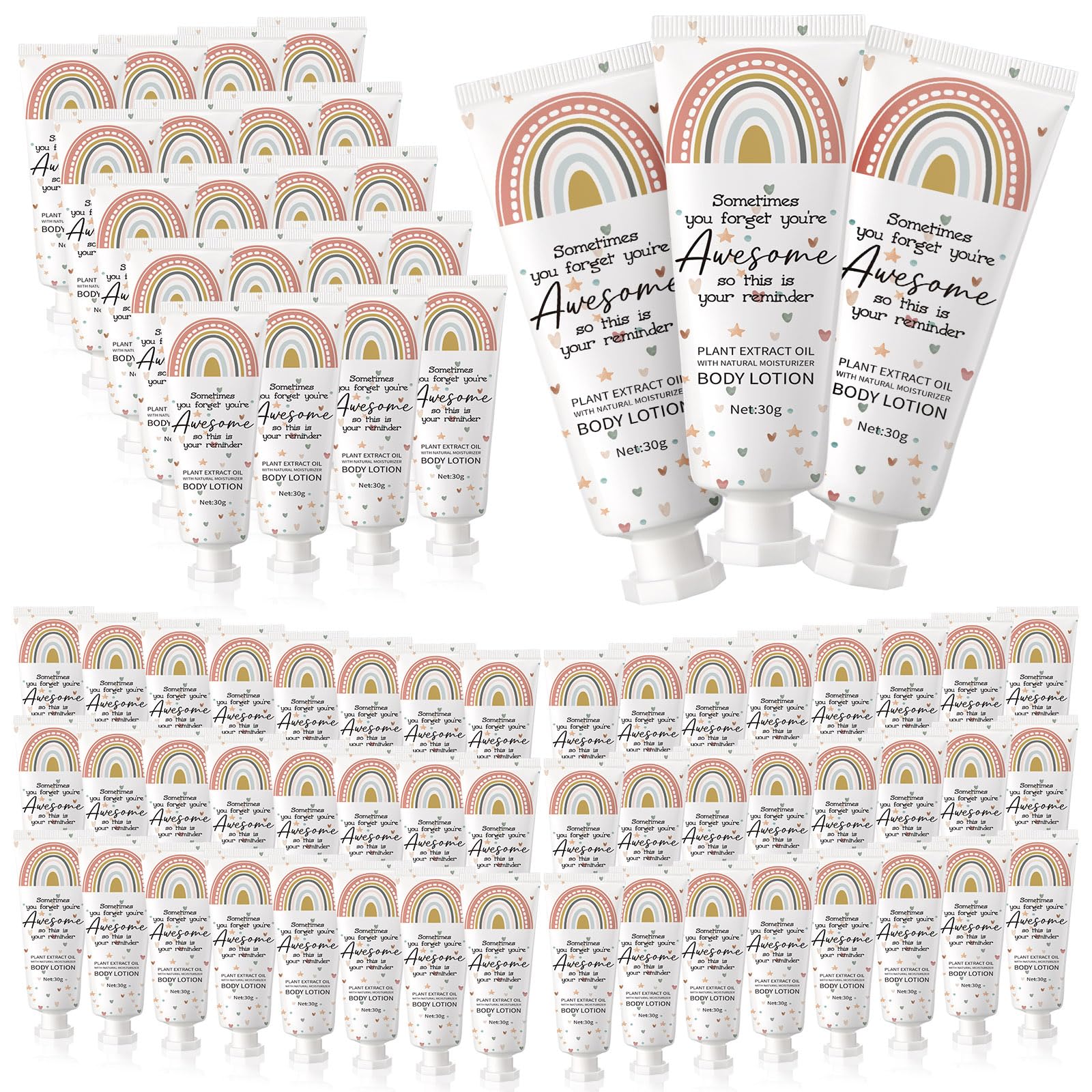 Yaryang valentines day lotion with boho rainbow pack, travel-friendly gift.