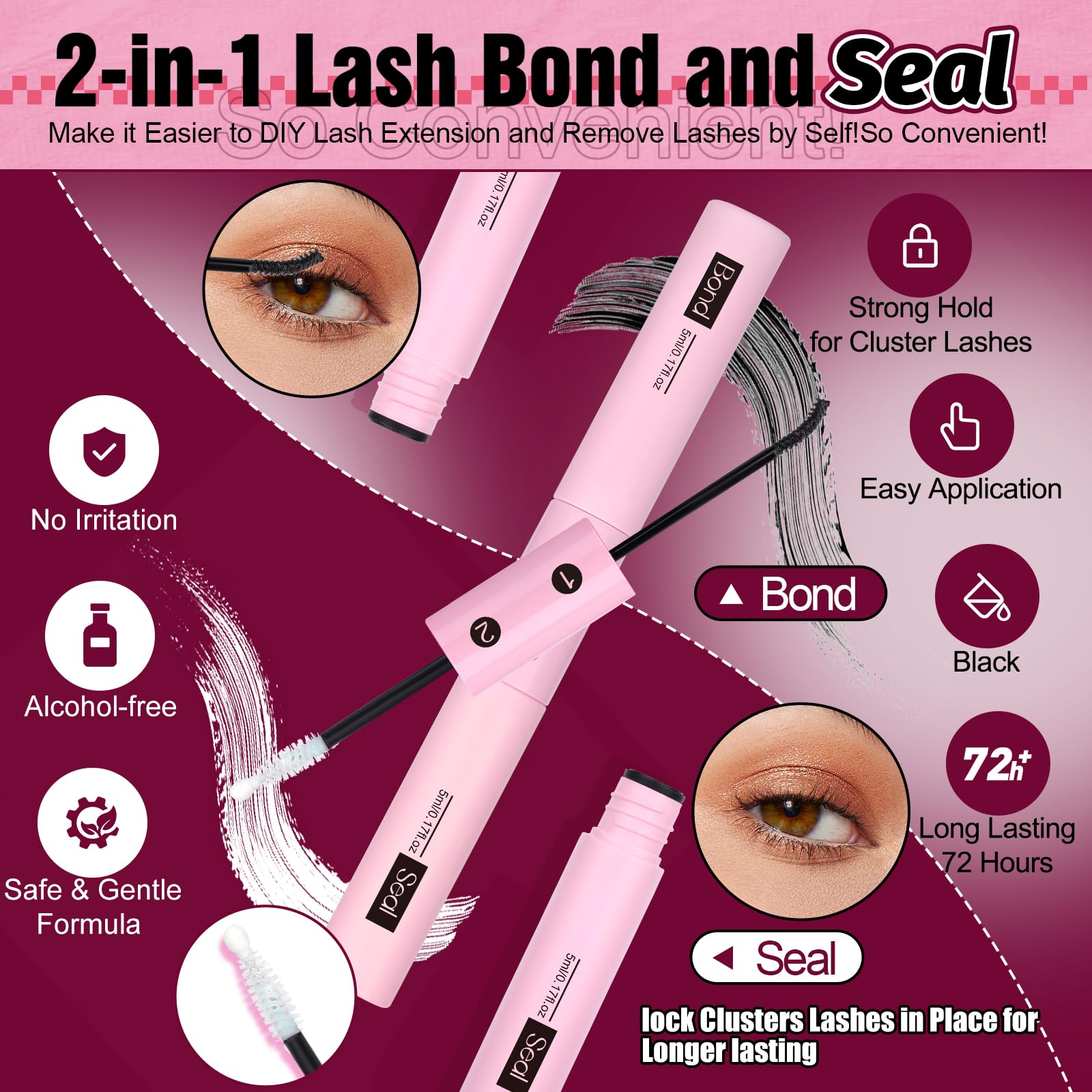 Yawamica 180pcs-lash-clusters offer lightweight fibers for comfortable wear.