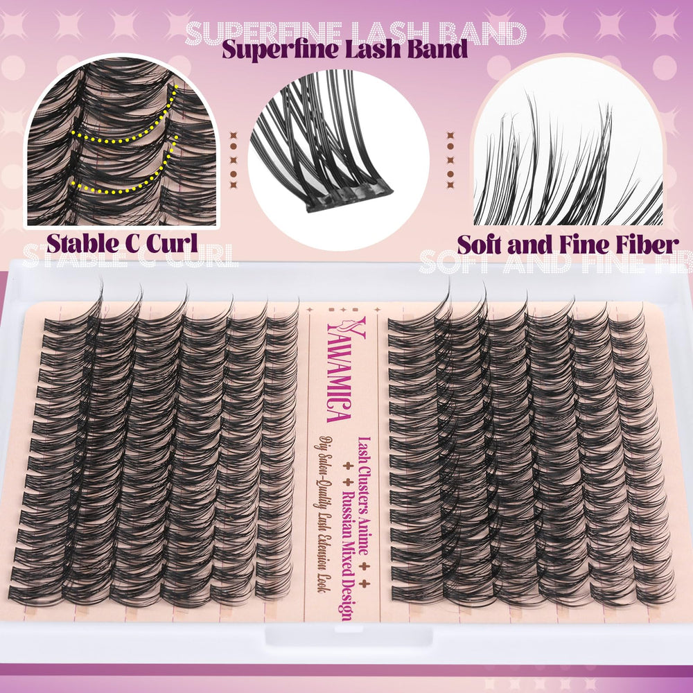 Yawamica 192pcs lash clusters 10-18mm for versatile styling