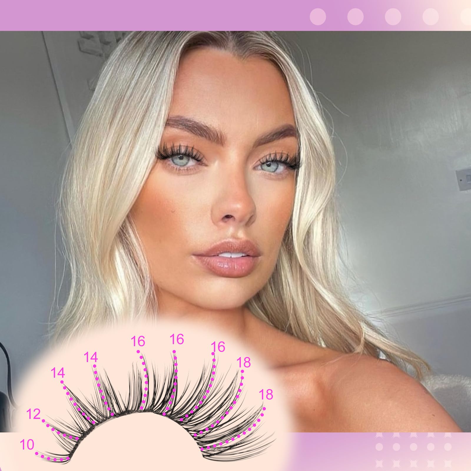 Yawamica curled lashes clusters with lightweight feel