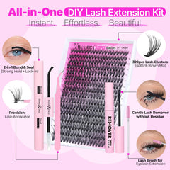 Yawamica D-curly lashes 40D 9-16mm clusters for lightweight, natural feel.