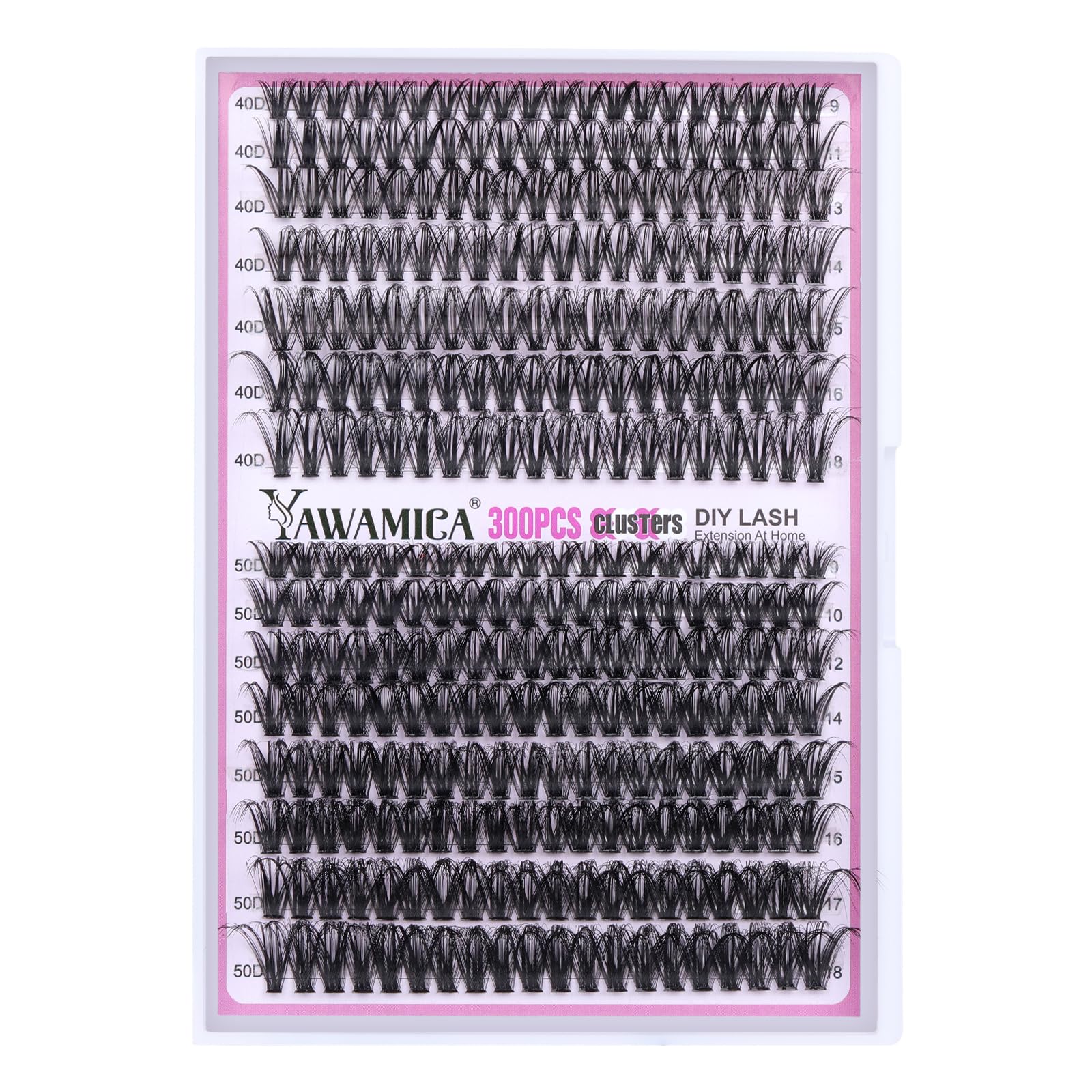 Yawamica DIY lash extension kit with 300pcs for at-home salon-like lashes.