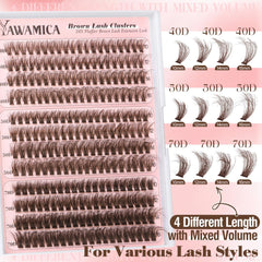 Yawamica soft brown fiber lashes provide natural look on eyes
