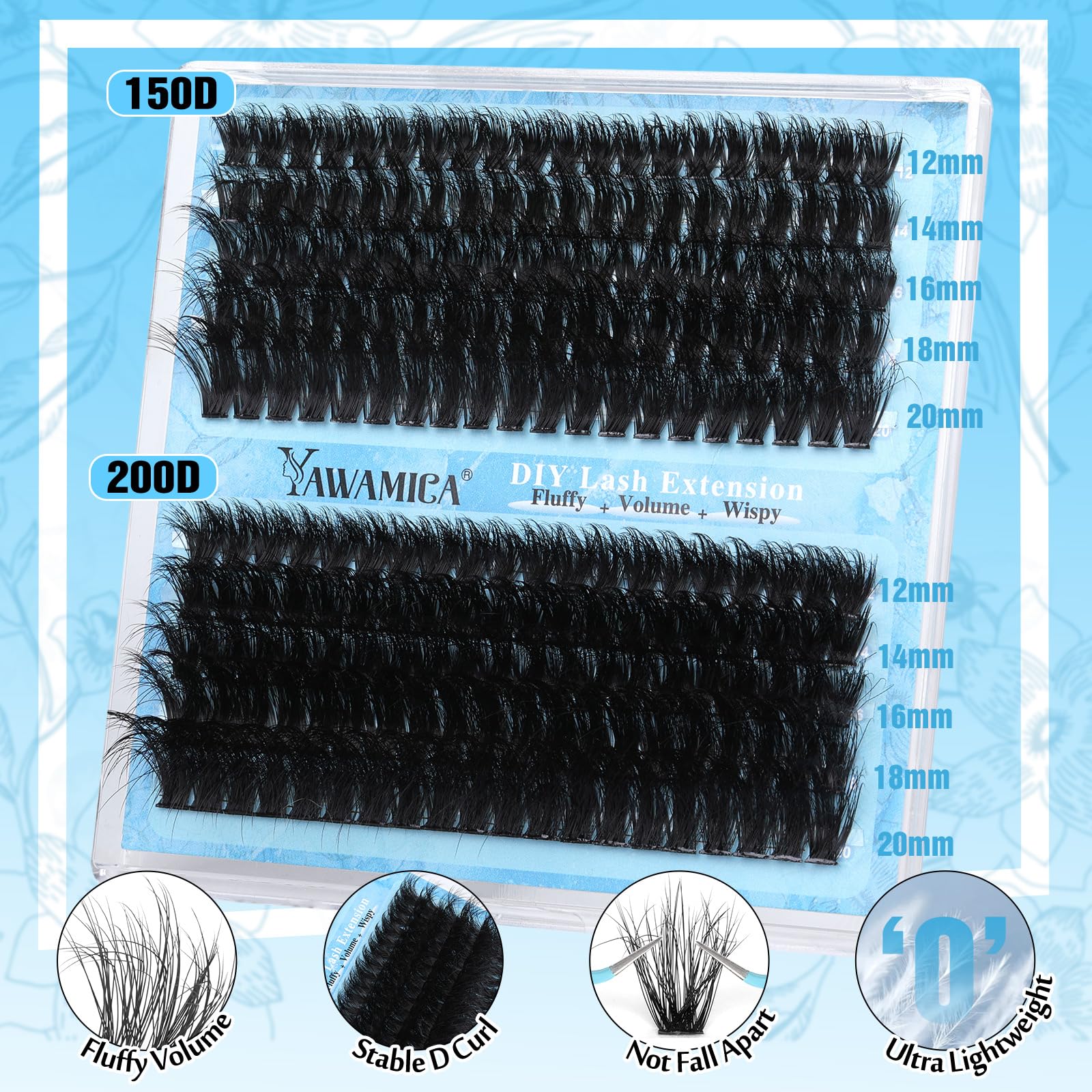 Yawamica soft flexible lash bands for comfortable wear.