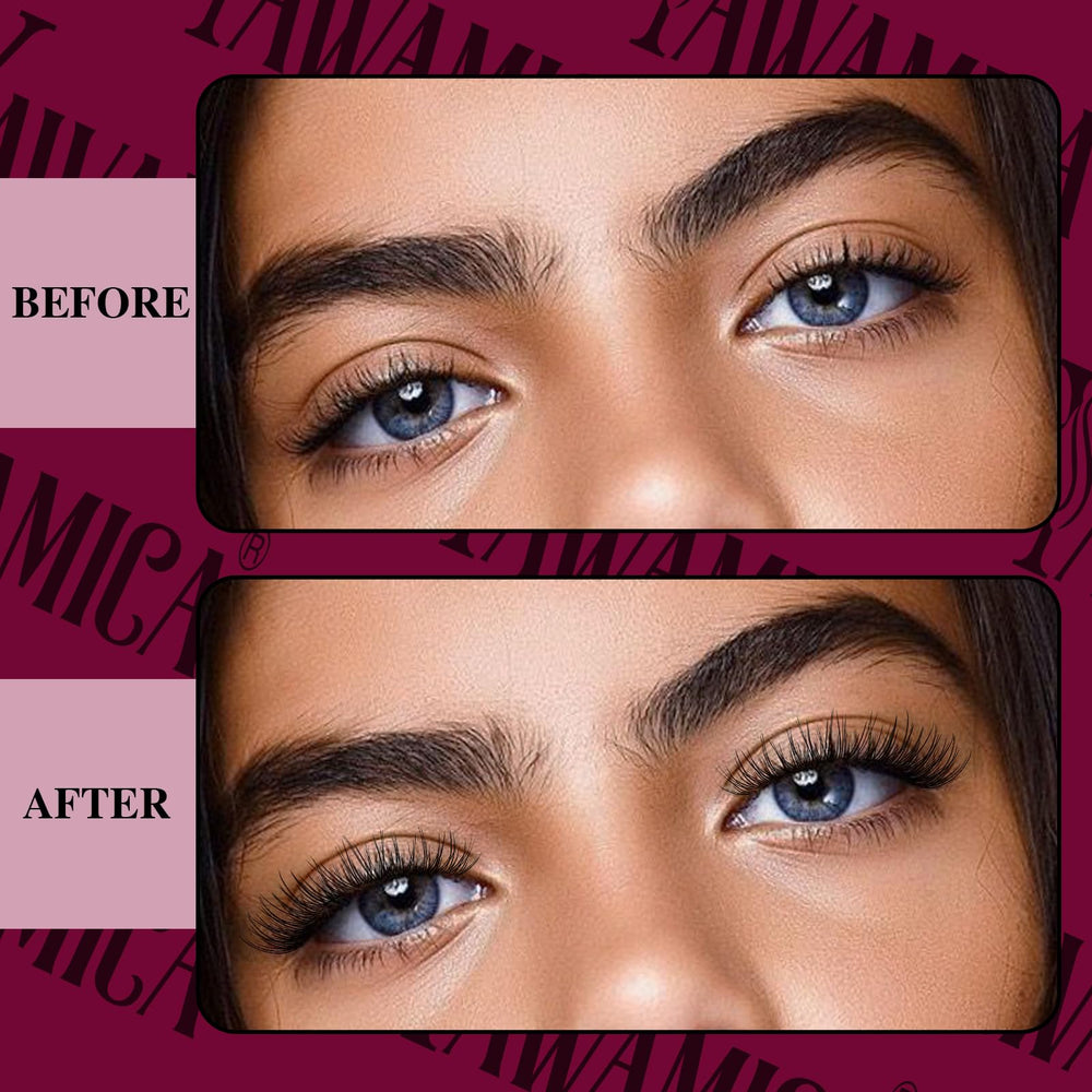 Yawamica thin-fiber-lash-clusters blend seamlessly with natural lashes.