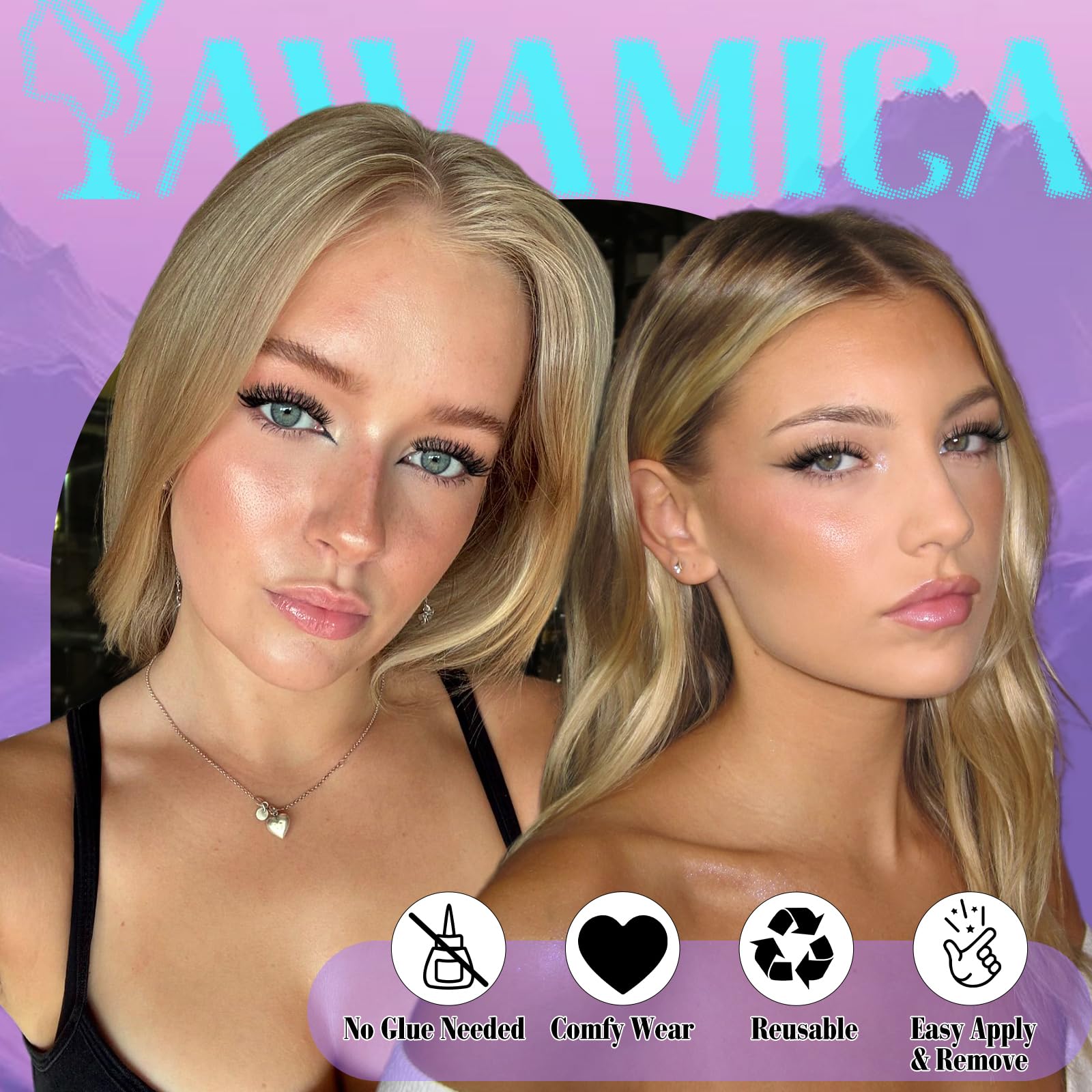 Yawamica two-style lash set offers versatile looks without eyeliner.
