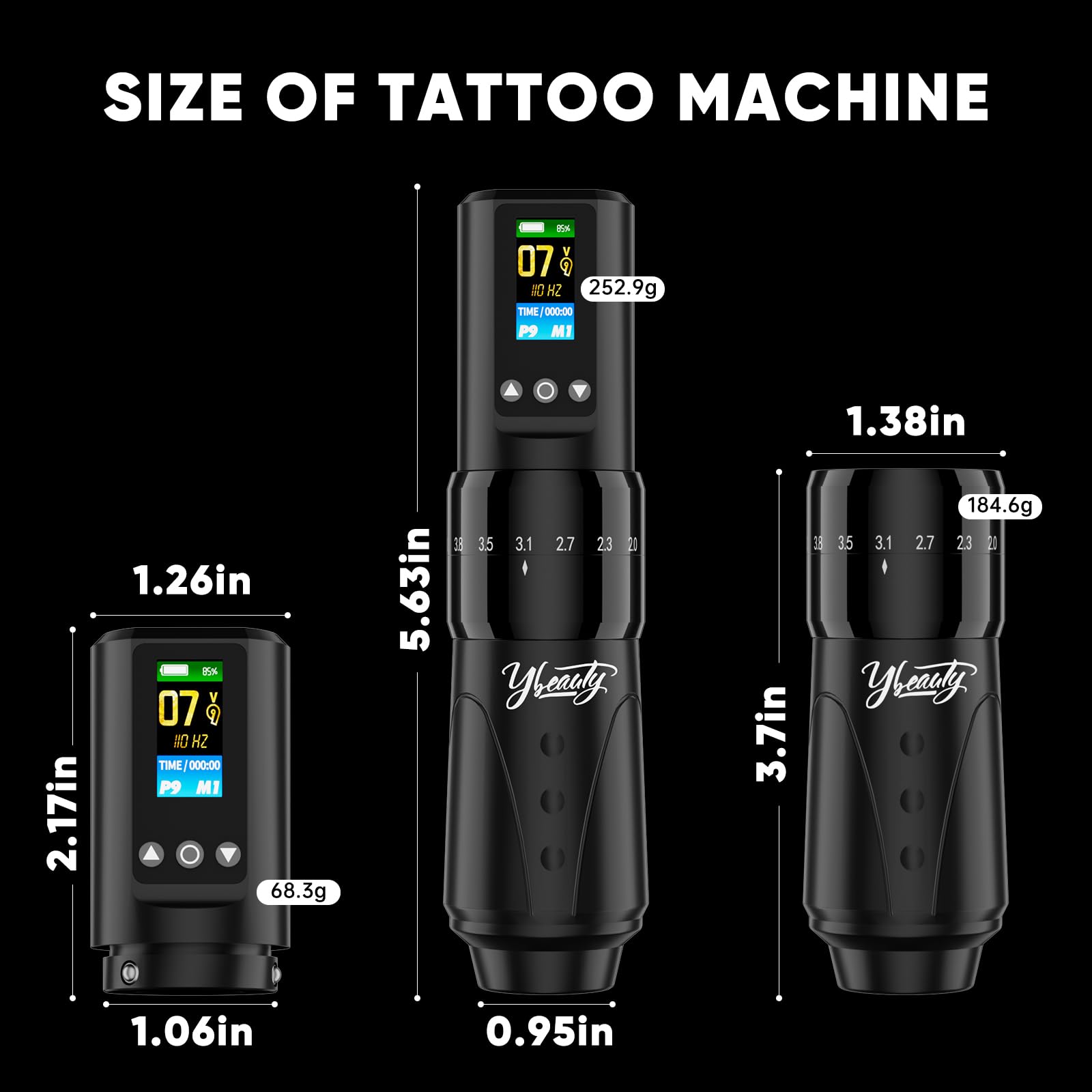 Ybeauty Packaging contents of the full tattoo kit for quick setup
