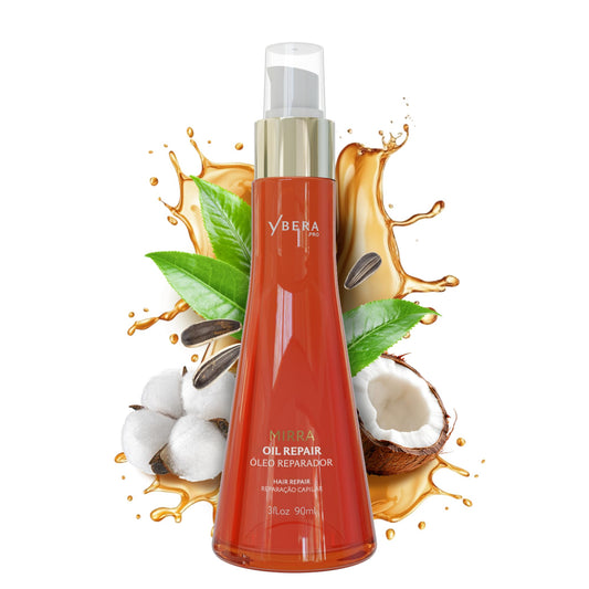 Ybera Mirra Oil Repair bottle showing lightweight hydration for dry hair