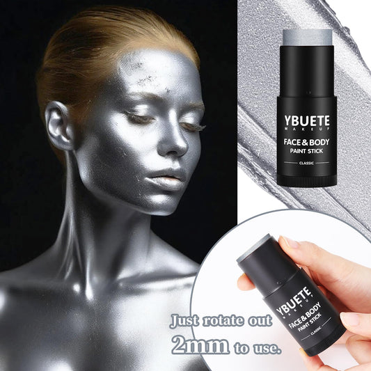 YBUETE face body paint stick color palette shows vibrant hues for fantasy looks.