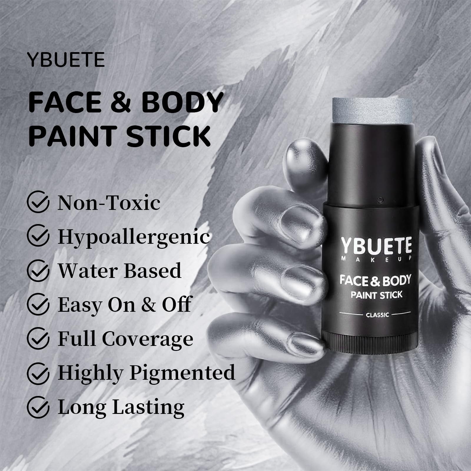 YBUETE high-pigmented paint offers full coverage for dramatic character effects.