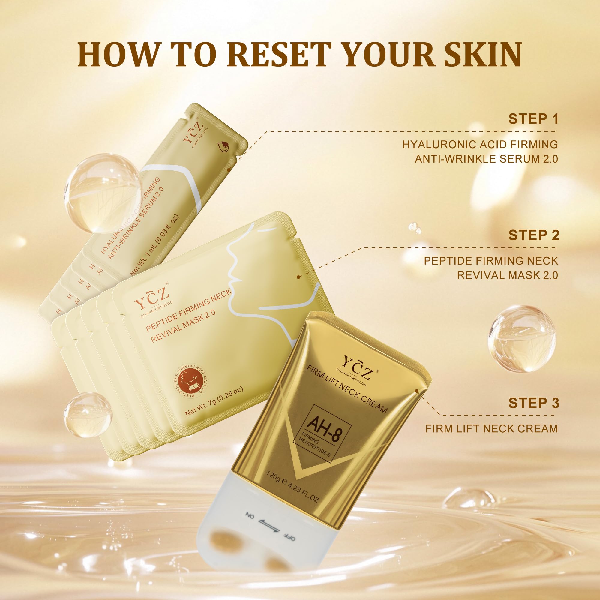Ycz neck cream texture illustrating deep hydration and lift