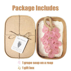 Ydner Grape Soap on a Rope in gemstone shape, stylish bathroom décor with lasting fragrance.