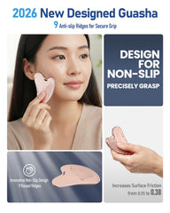 Yeamon rose gold face roller delivers cooling massage and potential tightening effect.