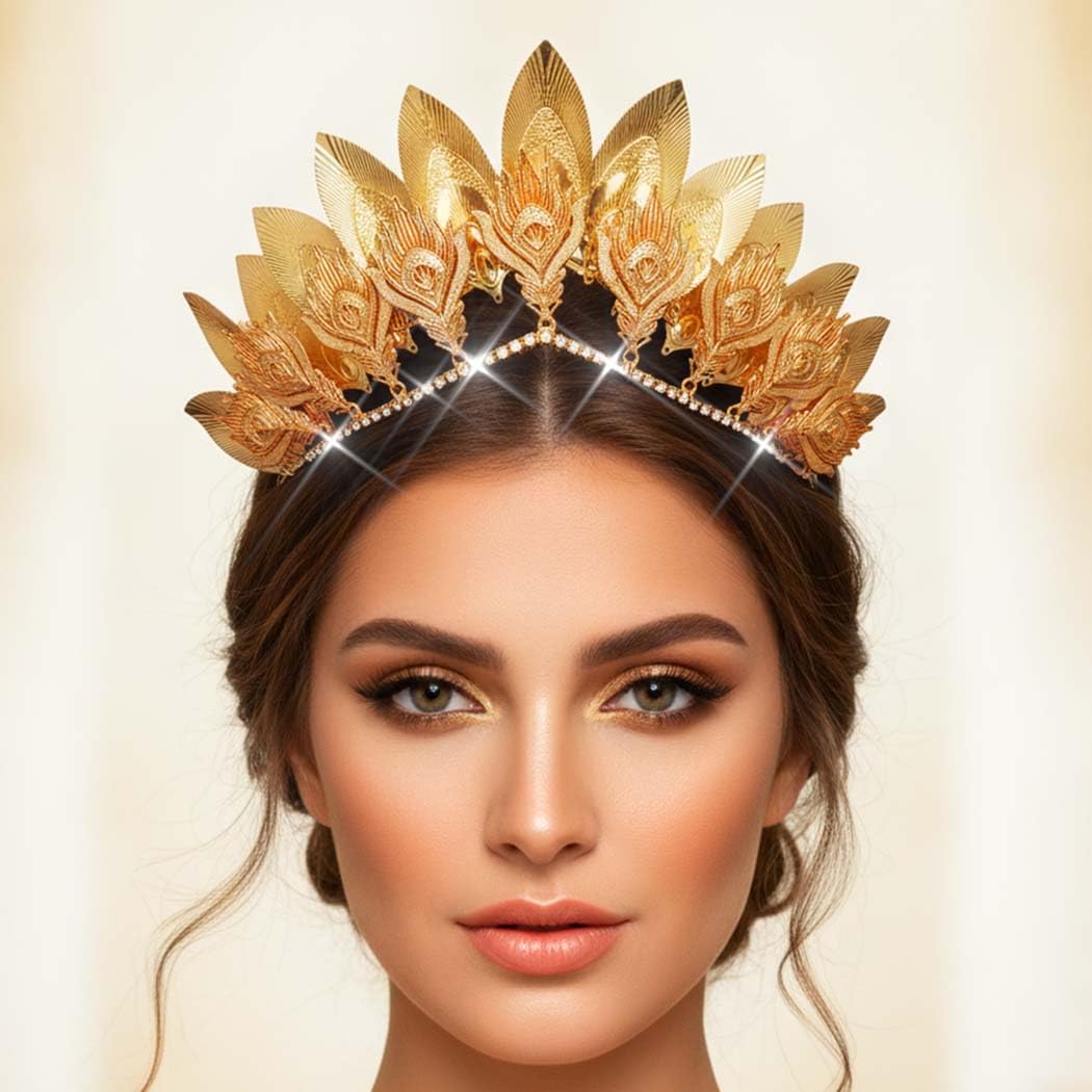 Yean costume gold laurel crown suited for weddings and parties