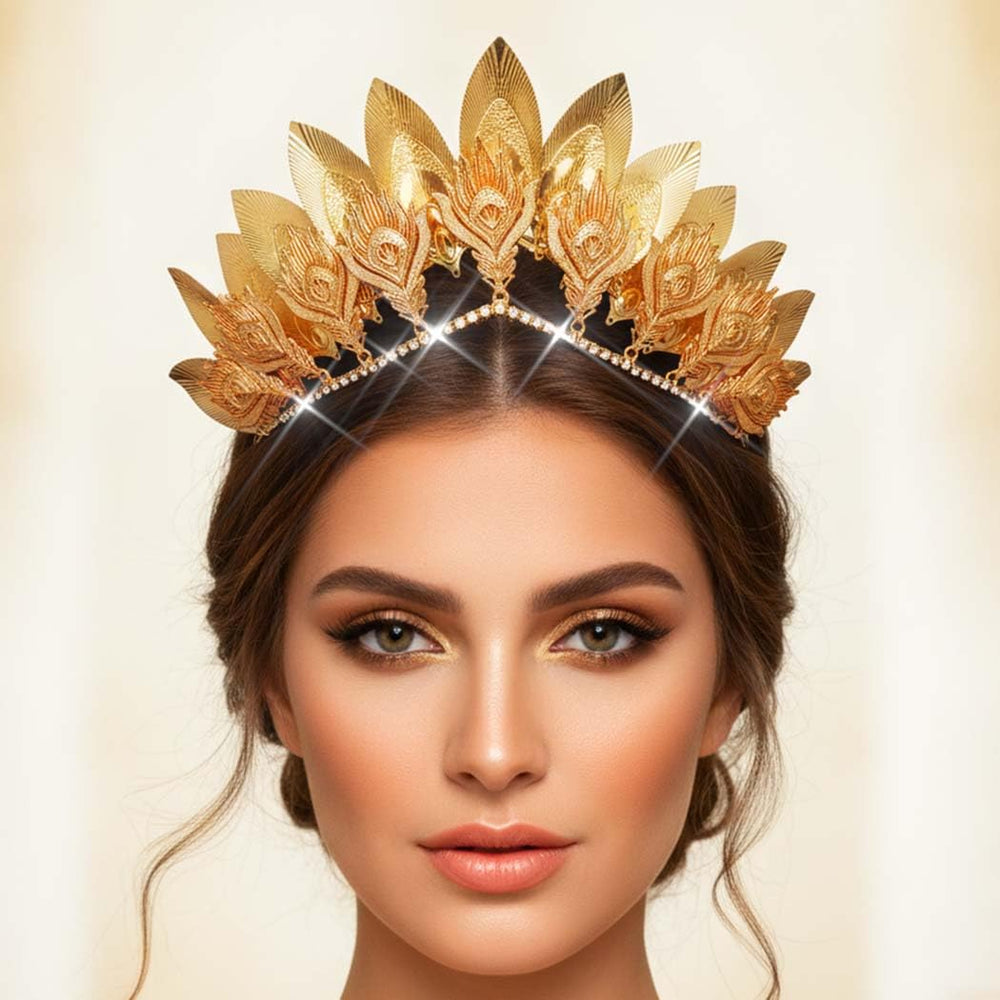 Yean costume gold laurel crown suited for weddings and parties