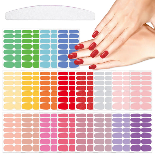 YECIRALA solid color nail wraps in vibrant finish for quick DIY manicures.