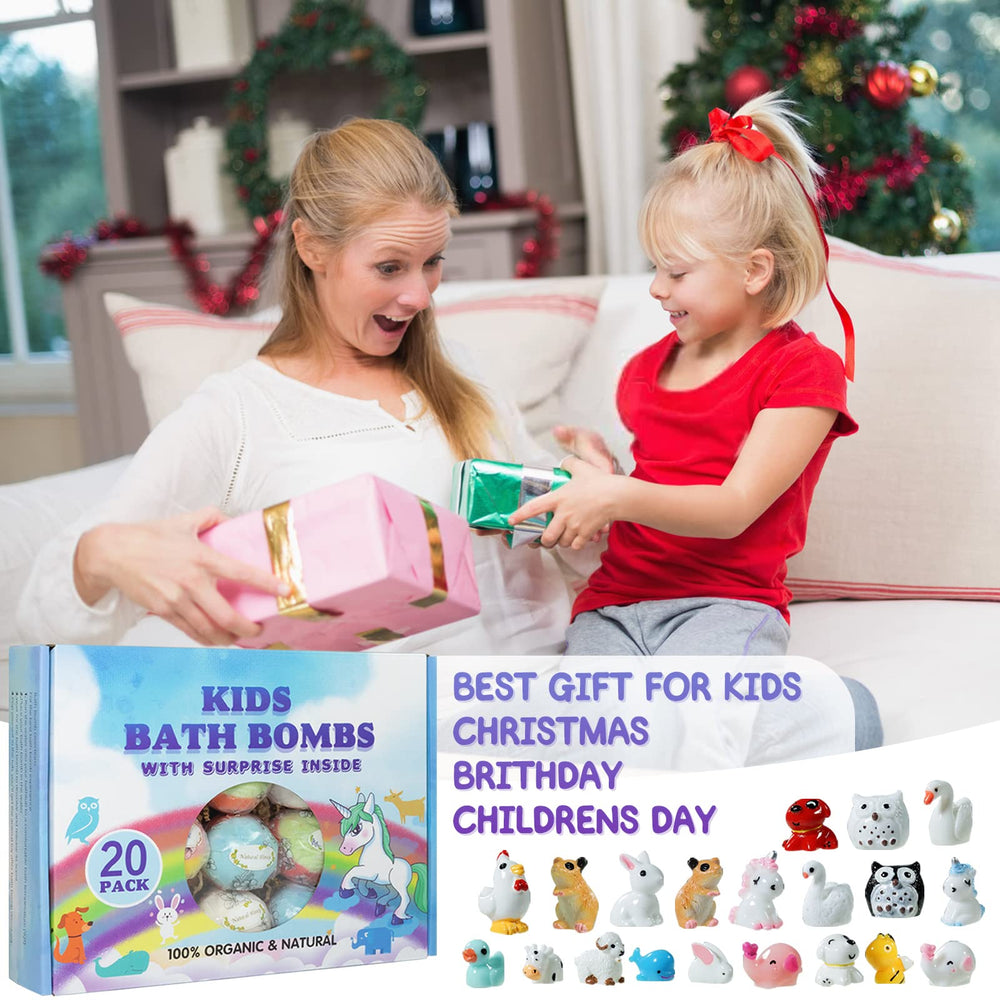 Yekery bath bomb with unicorn toy inside adds magical color and scent.