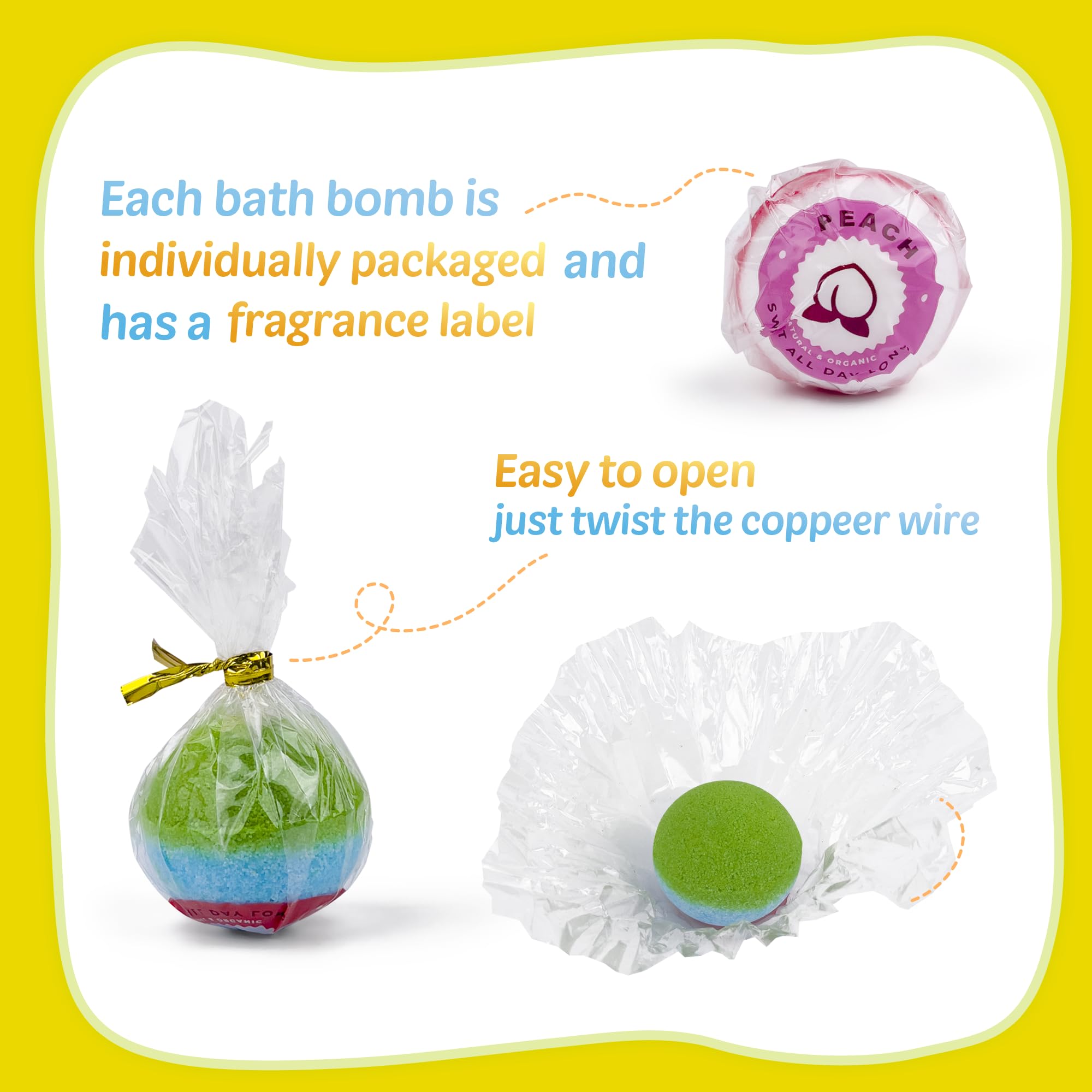 Yekery bath bombs arrive in gift packaging for gifting