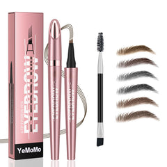 YeMoMo 4-Tip Eyebrow Pen close-up with rose gold cap for precise natural brows.