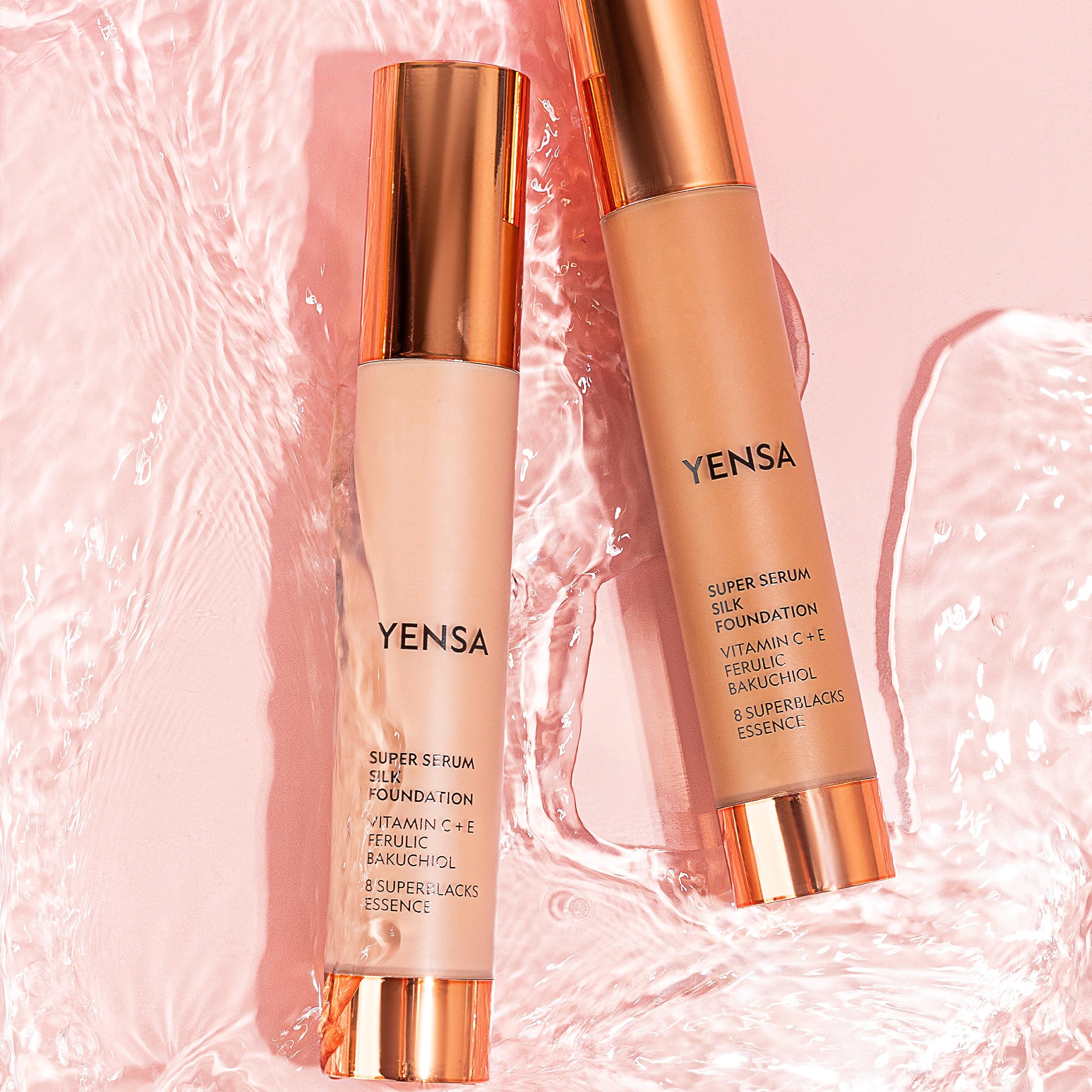 YENSA packaging emphasizes 8 Superfood blends for skin.