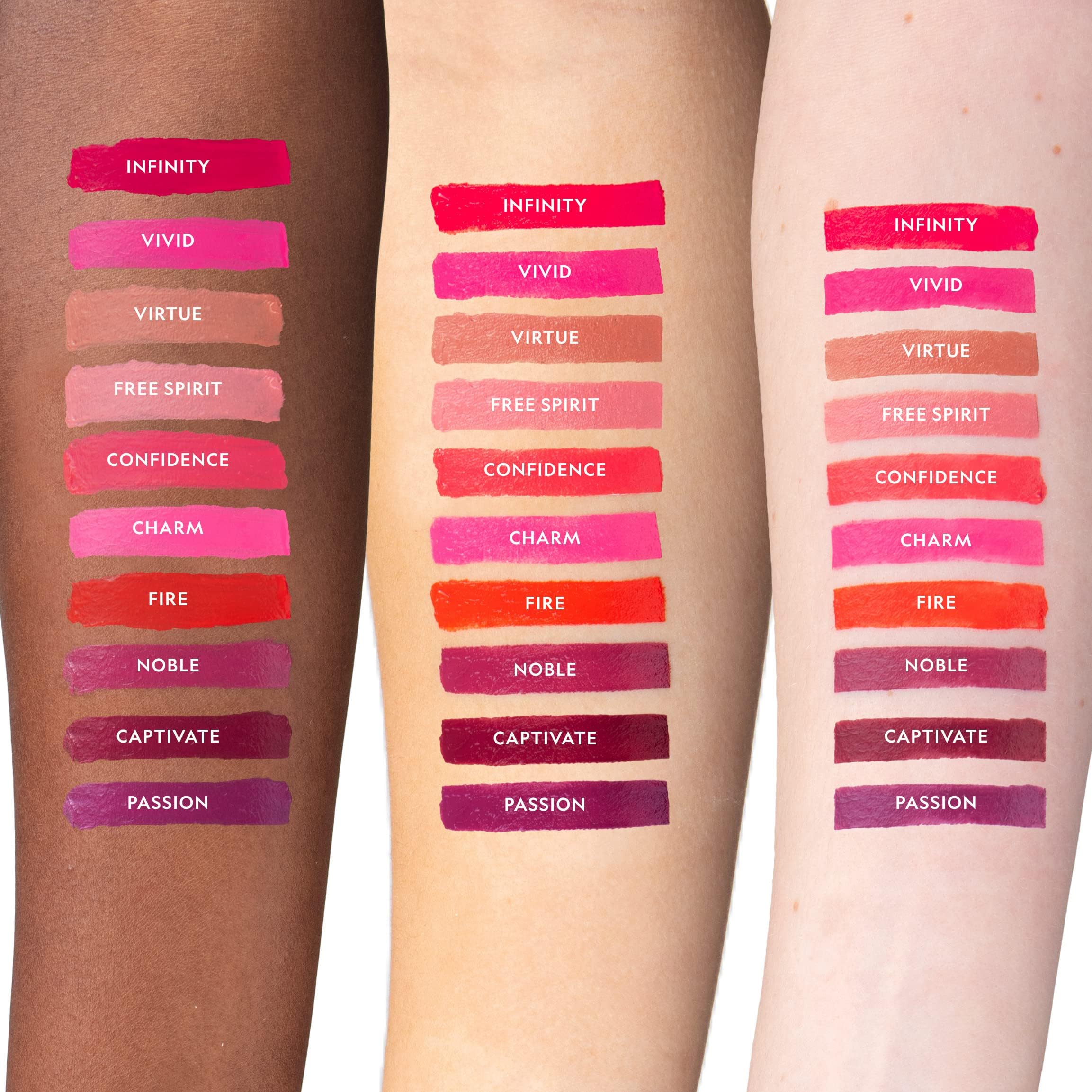 YENSA hyaluronic acid swatch highlights hydrated plump-looking lips.