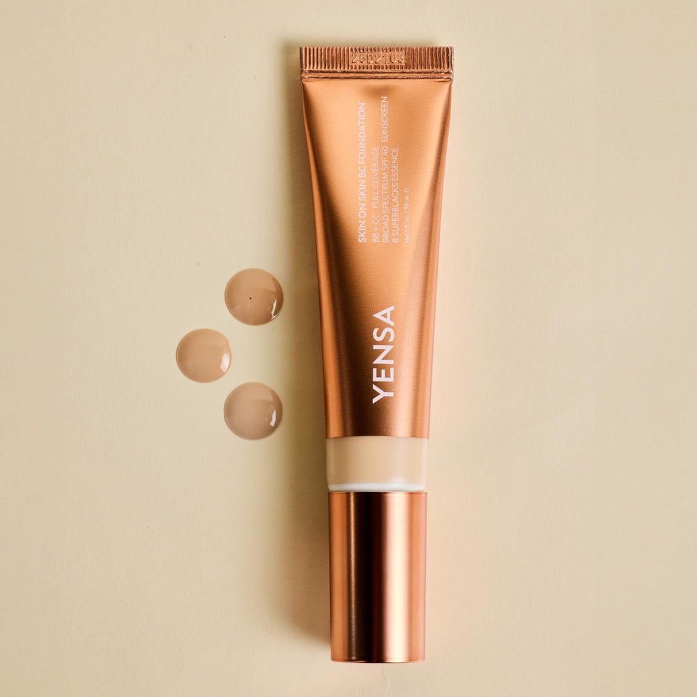 Peptides glow detail suggesting a smoother feel with YENSA foundation