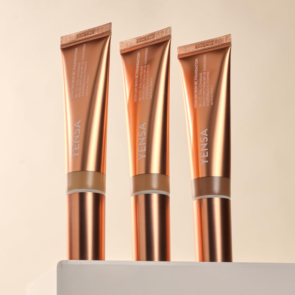 Creamy texture swirl of YENSA foundation showing smooth blending
