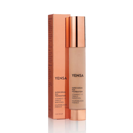 YENSA Super Silk foundation full-coverage pump shot for a flawless finish.