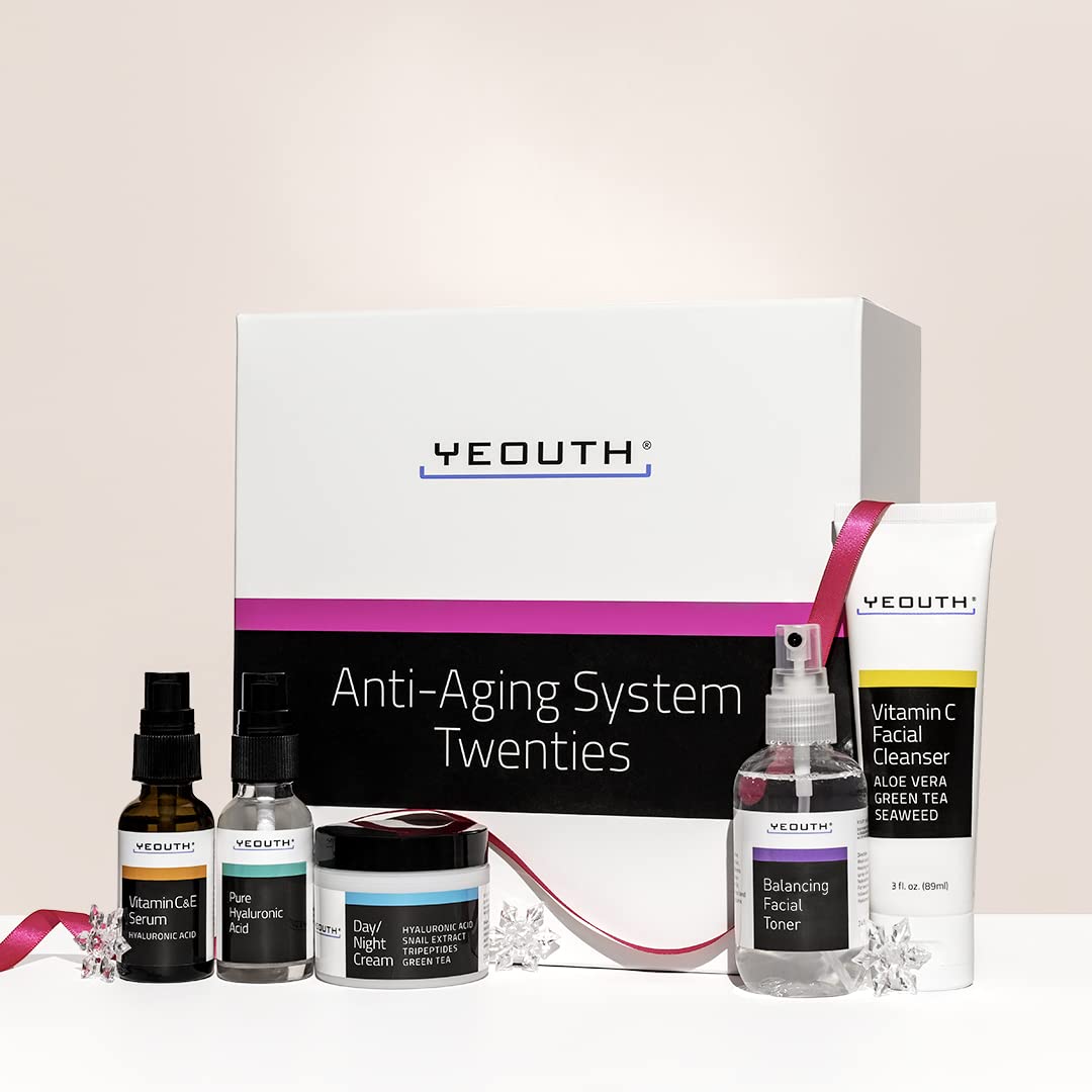 YEOUTH Gift box showcasing a complete skincare set for gifting.